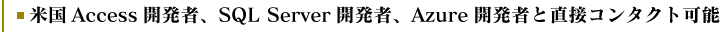 米国Access開発者、SQL Server開発者、Azure開発者と直接コンタクト可能